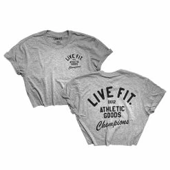 LVFT TOPS Athletic Goods Crop Tee - Heather Grey