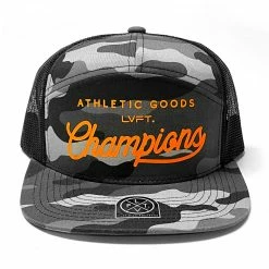 LVFT Champions 7 Panel Trucker Snapback - Black Camo HEADWEAR