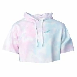 Deals Live Fit. Apparel Store 5 LVFT OUTERWEAR Cotton Candy Raw Crop Hoodie - Teal
