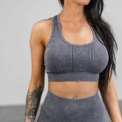 LVFT Vintage Wash Sports Bra- Grey