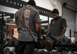 LVFT Trust The Iron Tee - Grey/Orange TOPS