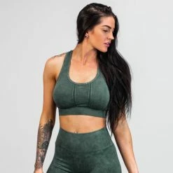 LVFT TOPS Vintage Wash Sports Bra- Jade