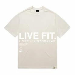 Live Fit. Apparel TOPS Urban Pump Tee - Ivory / White