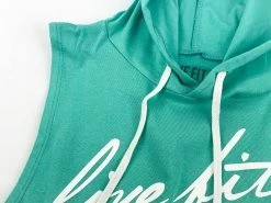 LVFT Crop Tops Strike Crop Sleeveless Hoodie - Teal