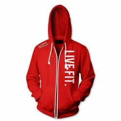 Live Fit. Apparel TOPS Live Fit Zip Up - Red