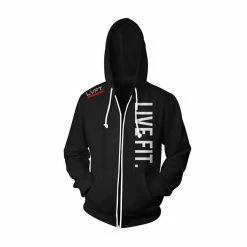 Live Fit. Apparel TOPS Live Fit Zip Up - Black
