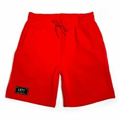Live Fit. Apparel Trademark Fleece Shorts- Red BOTTOMS