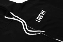 Live Fit. Apparel International Zip Up Hoodie - Black / White OUTERWEAR