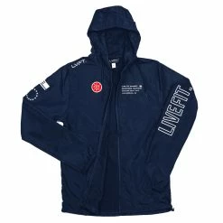 Live Fit. Apparel Covert Full Zip Windbreaker- Navy TOPS