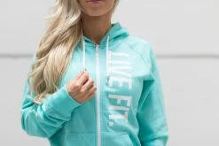 Live Fit. Apparel Live Fit Zip Up - Teal TOPS