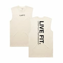 LVFT TOPS Urban Muscle Tank - Ivory/Black